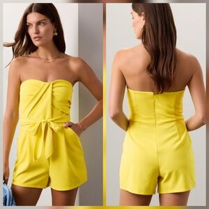 Great Jones Yellow Strapless Romper Strapless Straight neckline Size M